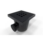 Terras & Trends Afvoerput Zwart Aluminium rooster met afsluitkap.