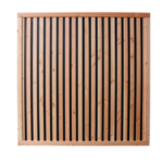 Douglas geschaafd rhombus plankenscherm 180x180 cm, met zwarte binnenkant, zwart/onbehandeld.