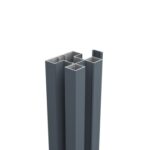 T&T Fence paal 7,5x7,5x124 cm inclusief aluminium afwerkingsprofiel (RAL7016)