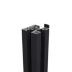 T&T Fence aluminium H paal 7,5x7,5 cm, lengte 250 cm RAL9005 incl. aluminium afwerkingsprofiel 4x24 mm, lengte 250 cm