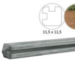 Betowood Betonpaal met diamantkop, sleuf (6) 11,5x11,5x278 cm grijs, hoekpaal