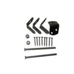 Unibeslagset zwart gepoedercoat t.b.v betonpaal 10x10 cm met doorgeboorde gaten